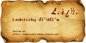 Ledniczky Ádám névjegykártya